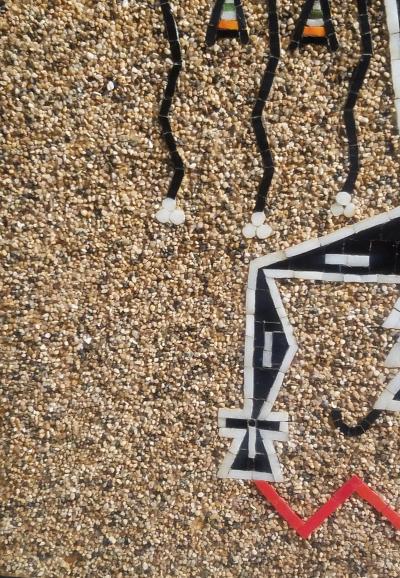 Navajo Sand Painting Mosaic Art Wall Panel of Father Sky 1960s