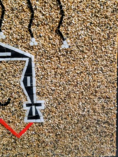 Navajo Sand Painting Mosaic Art Wall Panel of Father Sky 1960s