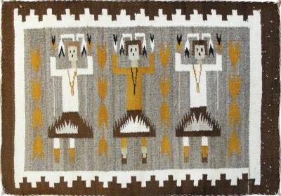 Navajo Three Figure Yei Rug Free Shipping