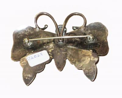 Navajo silver and turquoise butterfly pin