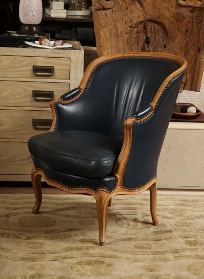 Navy Leather Duchesse