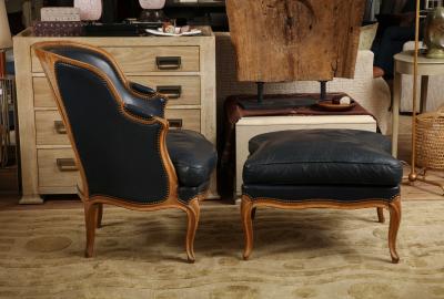 Navy Leather Duchesse