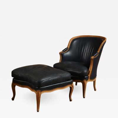 Navy Leather Duchesse