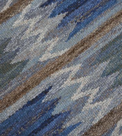 Nea H llfast Handwoven Tulip design Vintage Swedish Rug