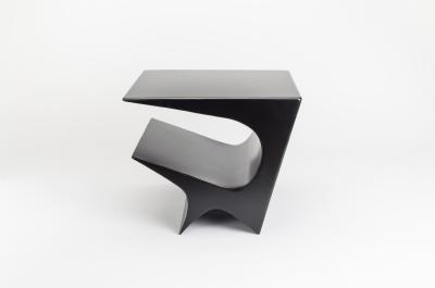 Neal Aronowitz Star Axis Side Table in Black Powder Coated Aluminum