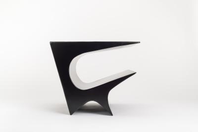 Neal Aronowitz Star Axis Side Table in Black Powder Coated Aluminum