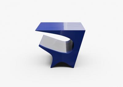 Neal Aronowitz Star Axis Side Table in Blue Aluminum by Neal Aronowitz