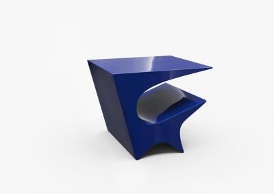 Neal Aronowitz Star Axis Side Table in Blue Aluminum by Neal Aronowitz