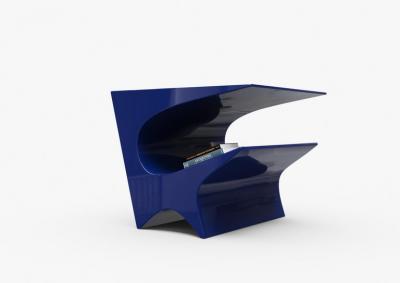 Neal Aronowitz Star Axis Side Table in Blue Aluminum by Neal Aronowitz
