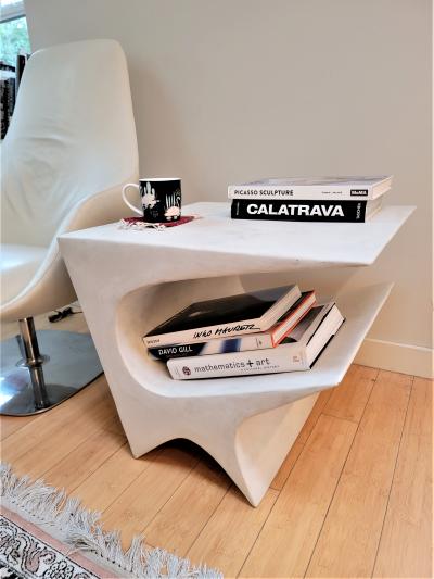 Neal Aronowitz Star Axis Side Table in Polished Concrete by Neal Aronowitz
