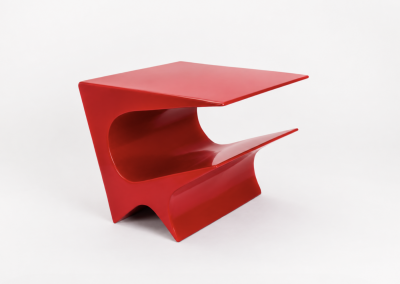 Neal Aronowitz Star Axis Side Table in Red Aluminum by Neal Aronowitz