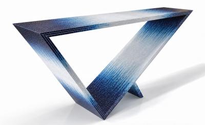 Neal Aronowitz Viva Console Table Ombre 1 in Glas Mosaic by Neal Aronowitz