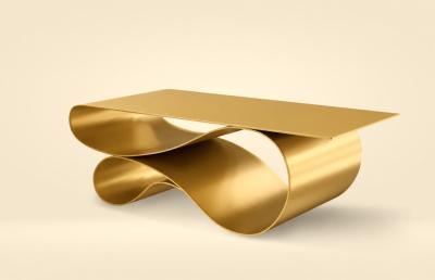 Neal Aronowitz Whorl Coffee Table in Gold Aluminum by Neal Aronowitz