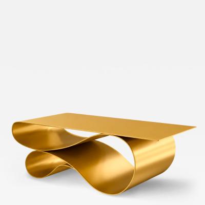 Neal Aronowitz Whorl Coffee Table in Gold Aluminum by Neal Aronowitz