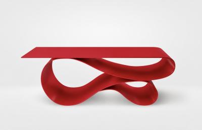 Neal Aronowitz Whorl Coffee Table in Red Powder Coated Aluminum by Neal Aronowitz