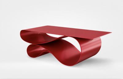 Neal Aronowitz Whorl Coffee Table in Red Powder Coated Aluminum by Neal Aronowitz