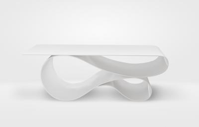 Neal Aronowitz Whorl Coffee Table in White Powder Coated Aluminum