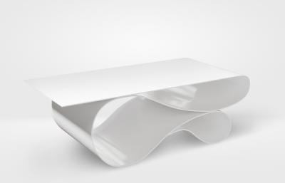 Neal Aronowitz Whorl Coffee Table in White Powder Coated Aluminum
