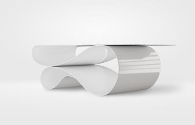 Neal Aronowitz Whorl Coffee Table in White Powder Coated Aluminum