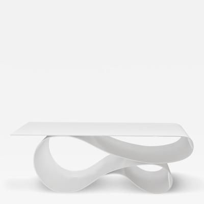 Neal Aronowitz Whorl Coffee Table in White Powder Coated Aluminum