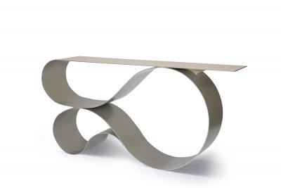 Neal Aronowitz Whorl Console In Beige Aluminum