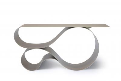 Neal Aronowitz Whorl Console In Beige Aluminum