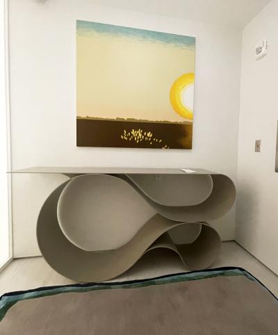 Neal Aronowitz Whorl Console In Beige Aluminum