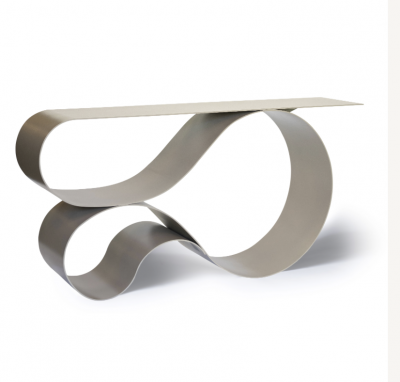 Neal Aronowitz Whorl Console In Beige Aluminum