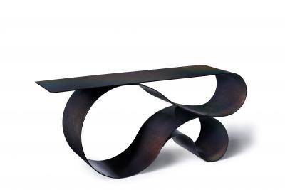Neal Aronowitz Whorl Console In Iridescent Black Aluminum