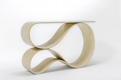 Neal Aronowitz Whorl Console In White Concrete Canvas