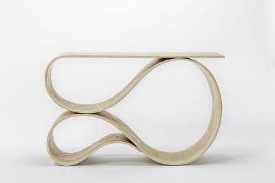 Neal Aronowitz Whorl Console In White Concrete Canvas