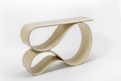 Neal Aronowitz Whorl Console In White Concrete Canvas