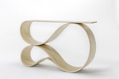 Neal Aronowitz Whorl Console In White Concrete Canvas