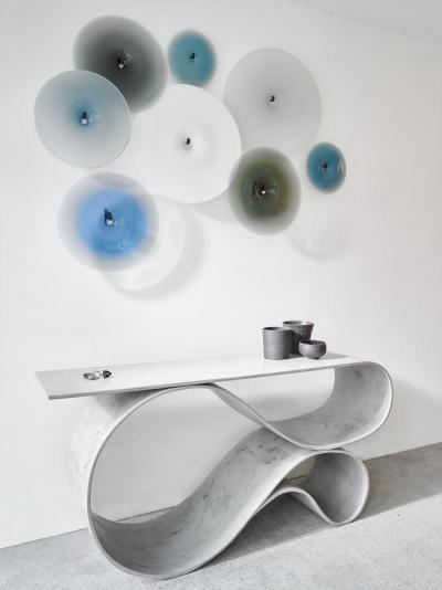 Neal Aronowitz Whorl Console in Concrete Canvas by Neal Aronowitz