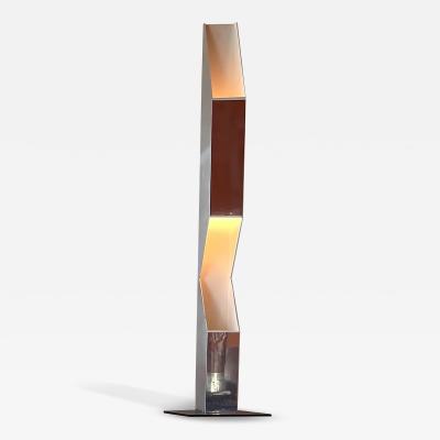 Neal Small Neal Small American Mid Century Chrome Angular Standing Floor Lamp Torchere