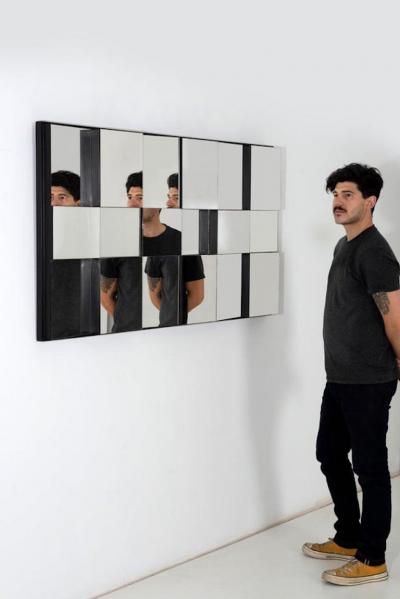Neal Small Neil Small Faceted Slopes Mirror Wall Sculpture