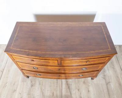 Neapolitan Chest of Drawers in Walnut with Plum Wood Inlay Italy 19th Century