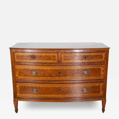Neapolitan Chest of Drawers in Walnut with Plum Wood Inlay Italy 19th Century