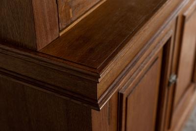 Near Pair Arched Oak Glazed Apothecary Cabinets