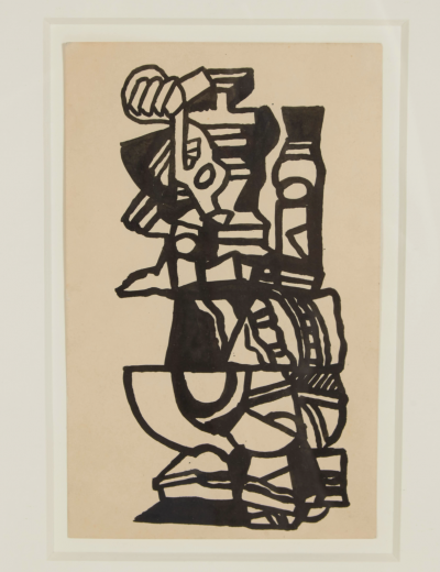 Nell Blaine Abstraction India Ink on Paper by Nell Blaine