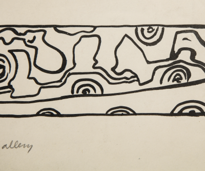 Nell Blaine Nell Blaine Black White Ink Drawing on Paper Shooting Gallery 