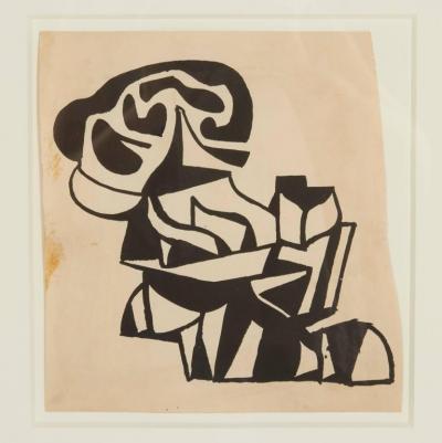 Nell Blair Walden Blaine Nell Blaine Abstraction India Ink on Paper USA 1948