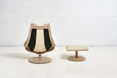 Nelo Flight High Swedish Chair and Ottoman Designed by Takashi Okamura