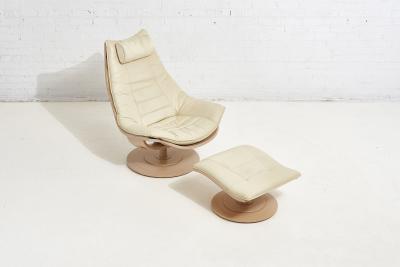 Nelo Flight High Swedish Chair and Ottoman Designed by Takashi Okamura