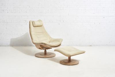 Nelo Flight High Swedish Chair and Ottoman Designed by Takashi Okamura