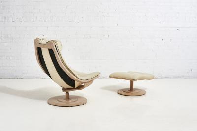 Nelo Flight High Swedish Chair and Ottoman Designed by Takashi Okamura