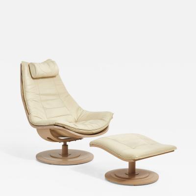 Nelo Flight High Swedish Chair and Ottoman Designed by Takashi Okamura