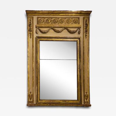 Neo Classical Carved Trumeau over Mantle Mirror