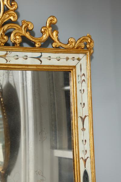 Neo Classical Painted Parcel Giltwood Mirror