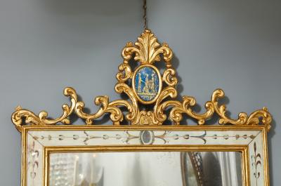 Neo Classical Painted Parcel Giltwood Mirror